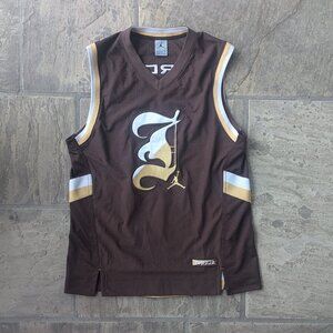 Vintage Air Jordan Jersey Mens Brown Michael Jordan 23 Stitched Jumpman
